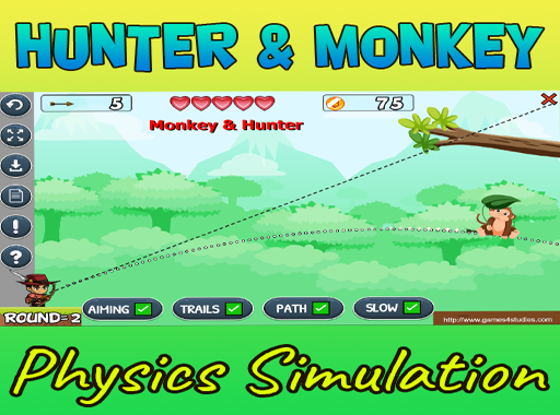 Monkey and Hunter Physics Simulation